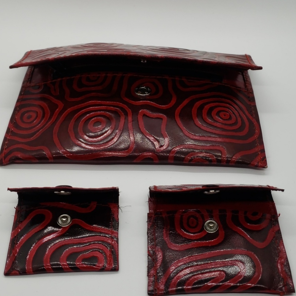 3 piece leather wallet combo